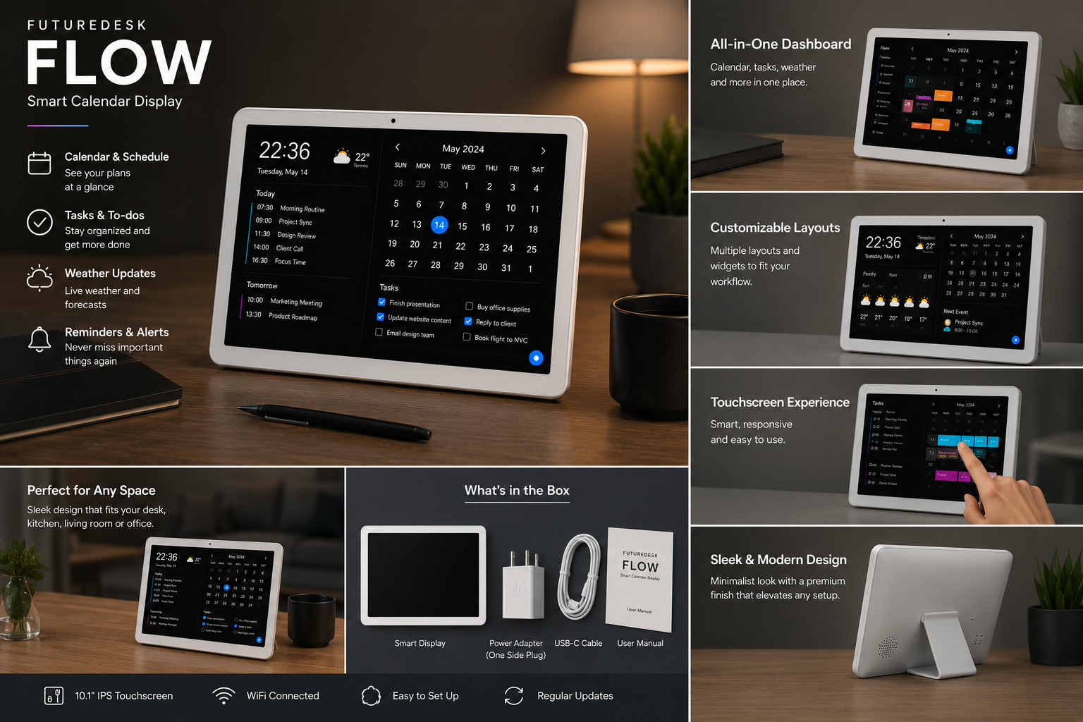 FutureDesk Flow | Smart Calendar Display